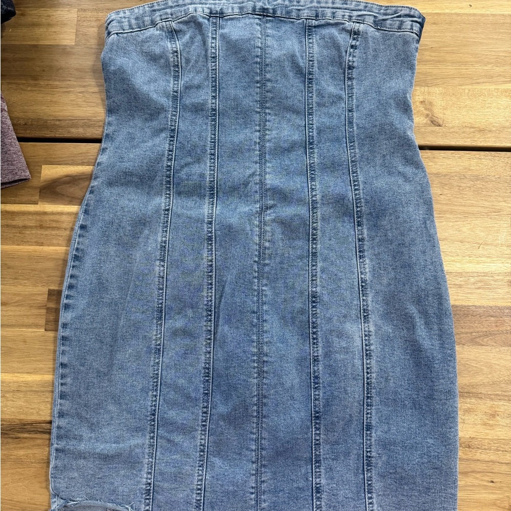 Princess Polly Blue Strapless Denim Dress